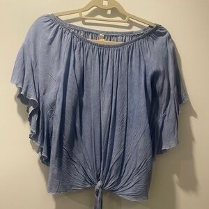 Women's Off-Shoulder Blue Top